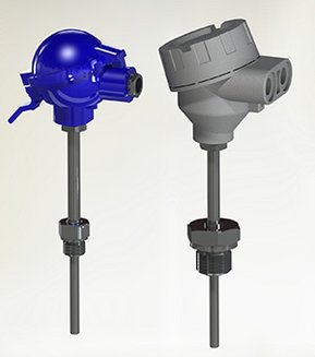 Threaded temperature sensor with cooling neck 2