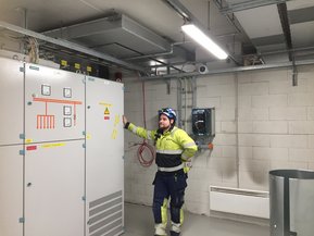 Feed station at the Sammalvuori underground metro depot